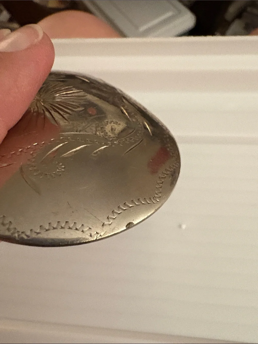 Vintage R&B Colorado German Silver Belt Buckle Hand Engraved Western Starburst